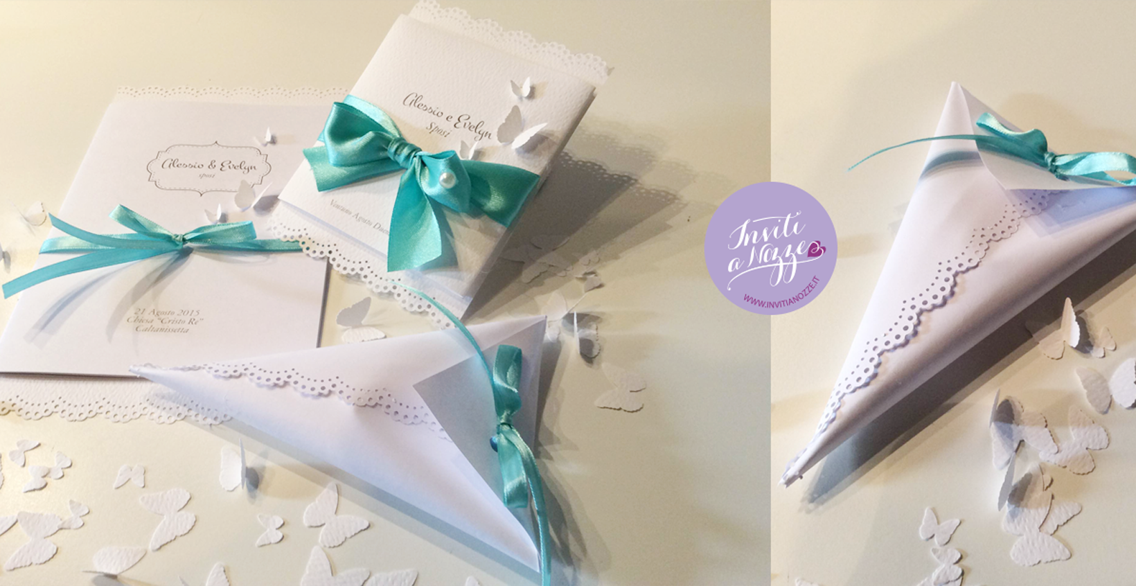 coordinato matrimonio tiffany e farfalle