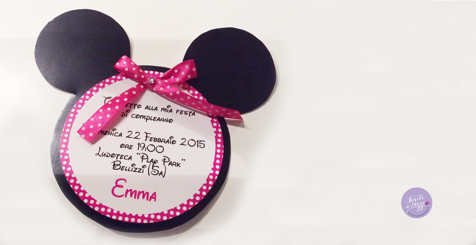 invito compleanno orecchie minnie