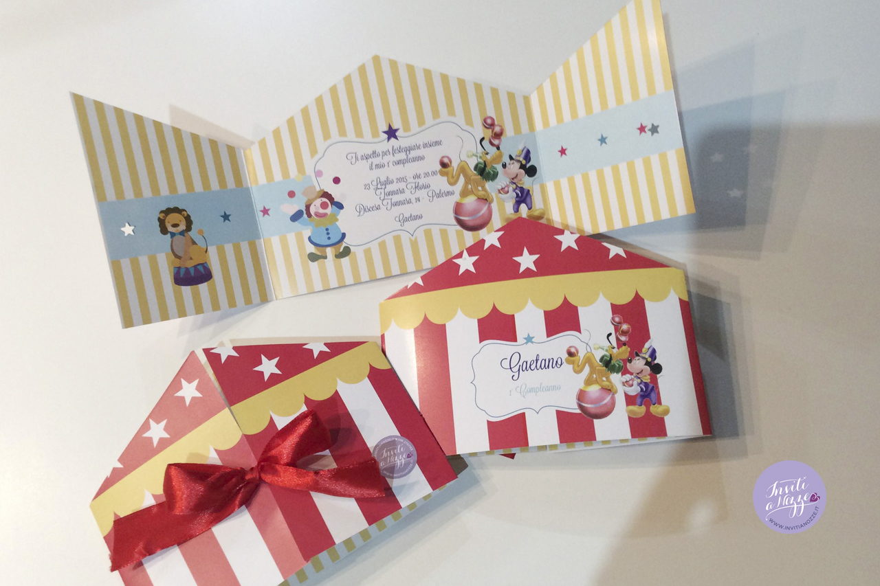 invito compleanno tema circo
