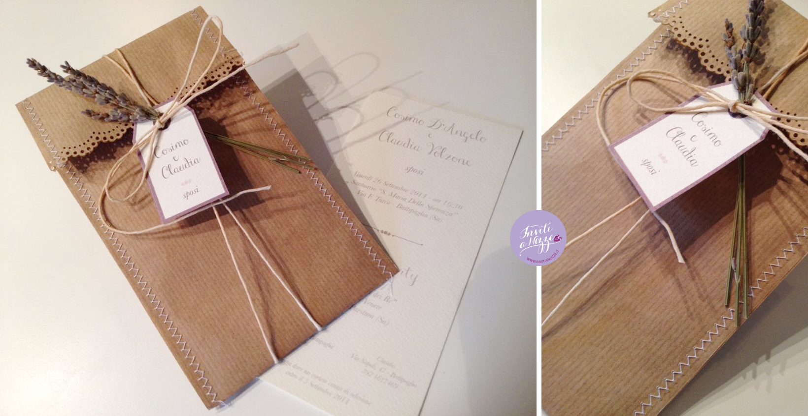 partecipazione matrimonio rustic chic