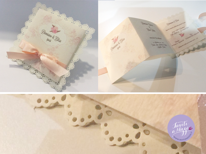 partecipazione matrimonio avorio stile vintage shabby