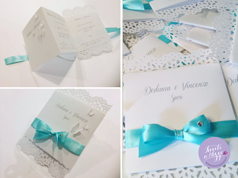 partecipazione matrimonio tiffany merletto