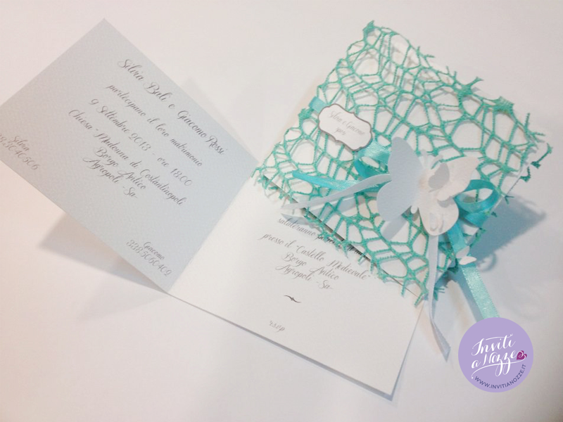 partecipazione matrimonio tiffany rete farfalla