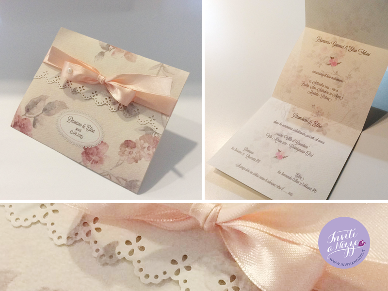 partecipazione di matrimonio vintage rose