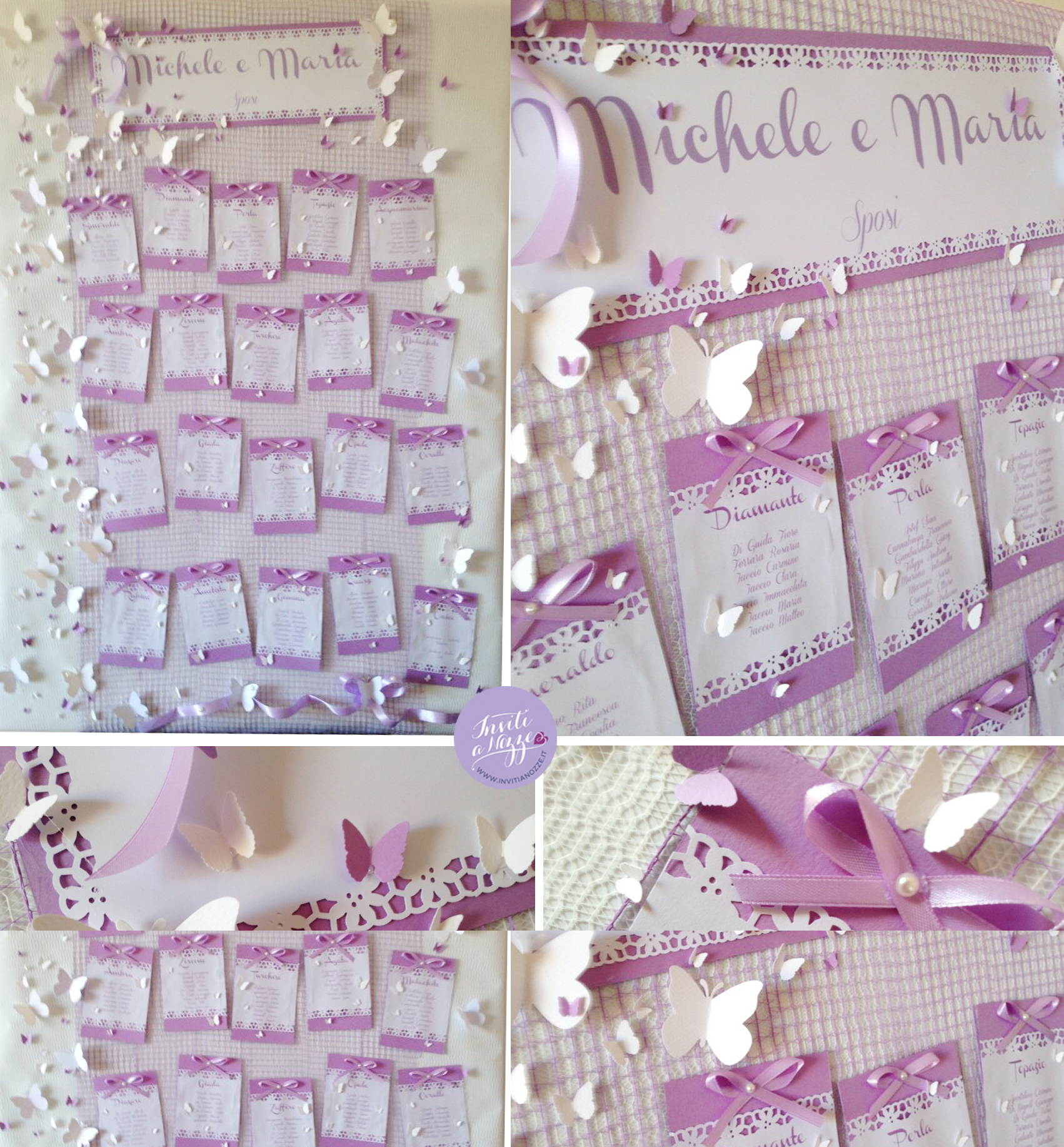 Tableau mariage farfalle lilla