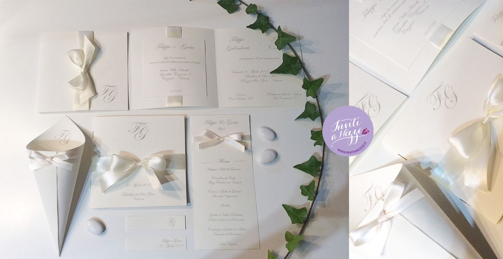 coordinato matrimonio classico avorio