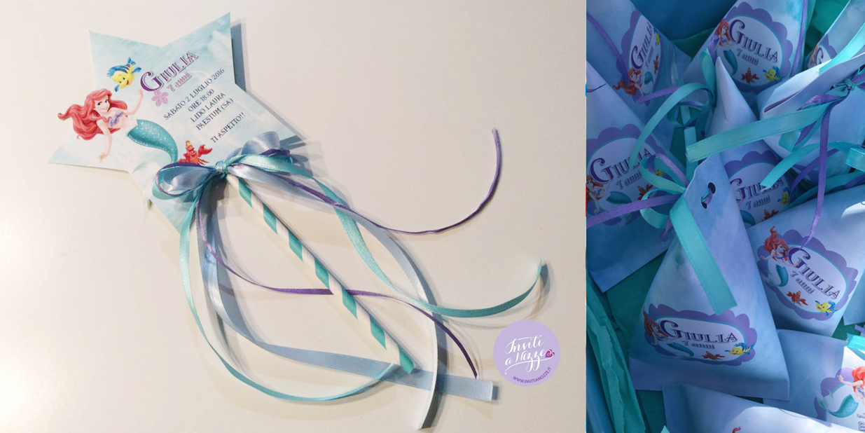 Invito Compleanno Sirenetta Ariel