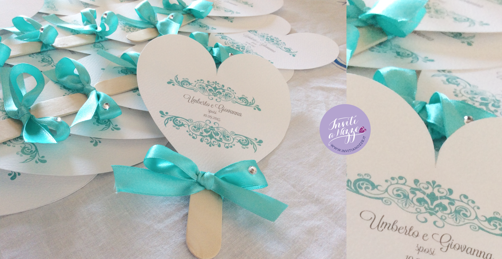 ventaglio matrimonio cuore tiffany