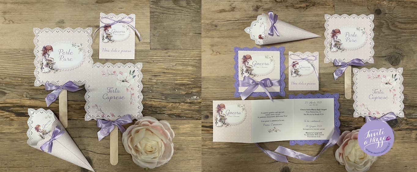 Invito prima comunione Shabby