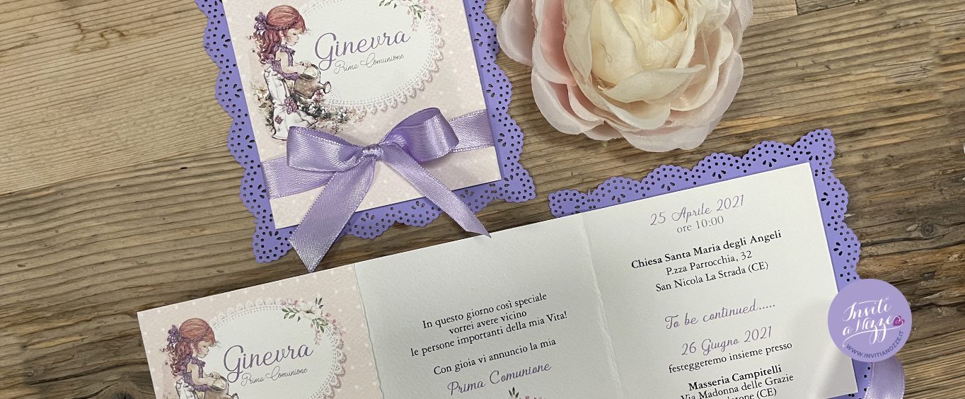 Invito prima comunione Shabby