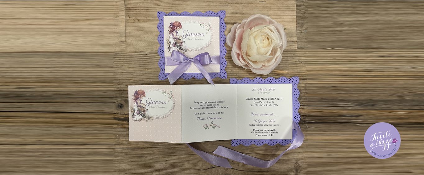 Invito prima comunione Shabby