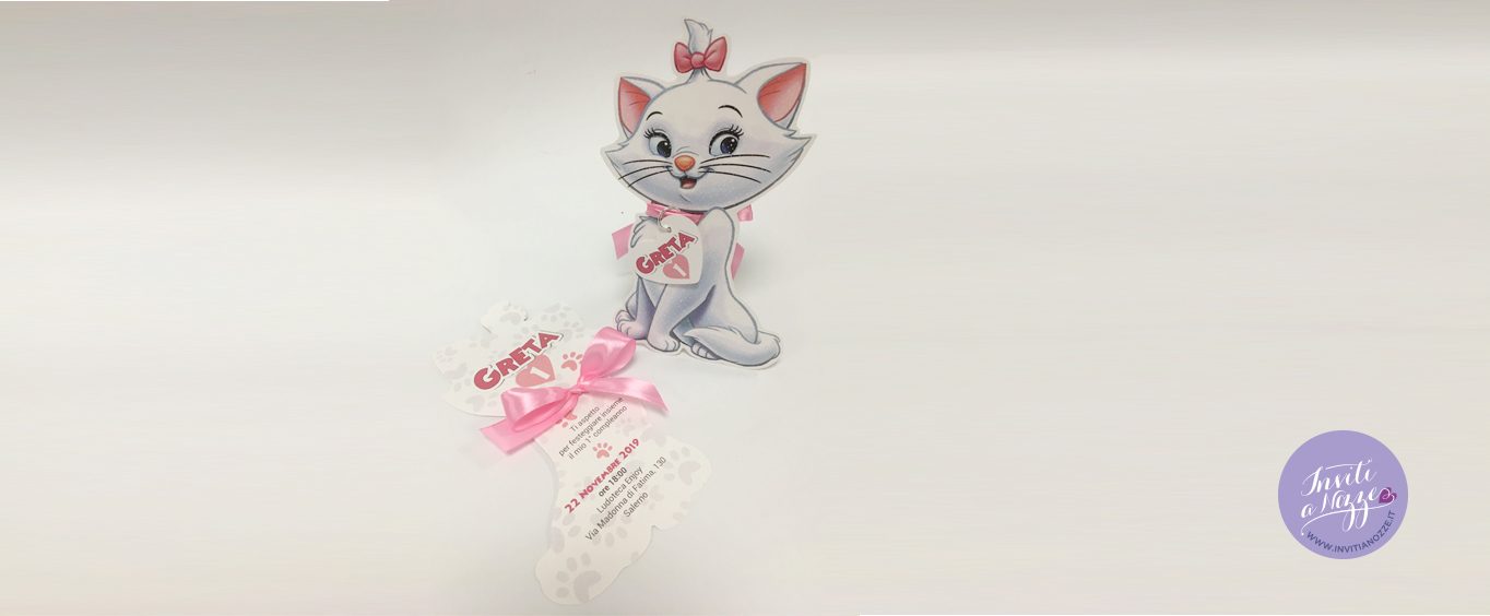 invito compleanno gattina minou aristogatti