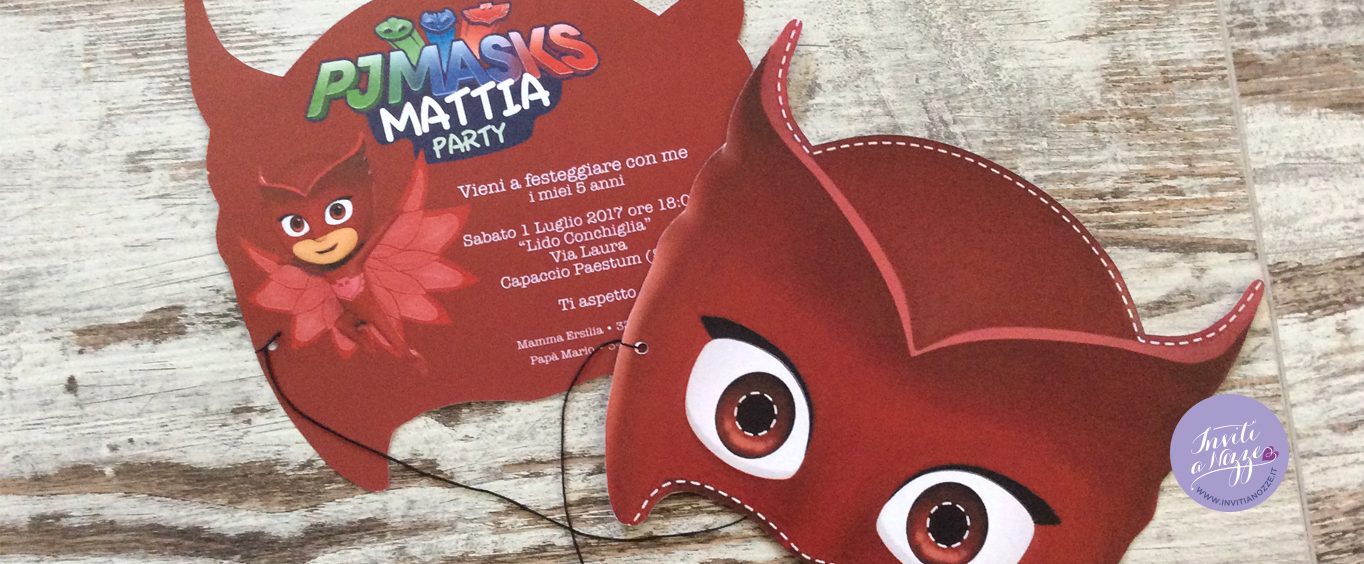 invito compleanno pj mask
