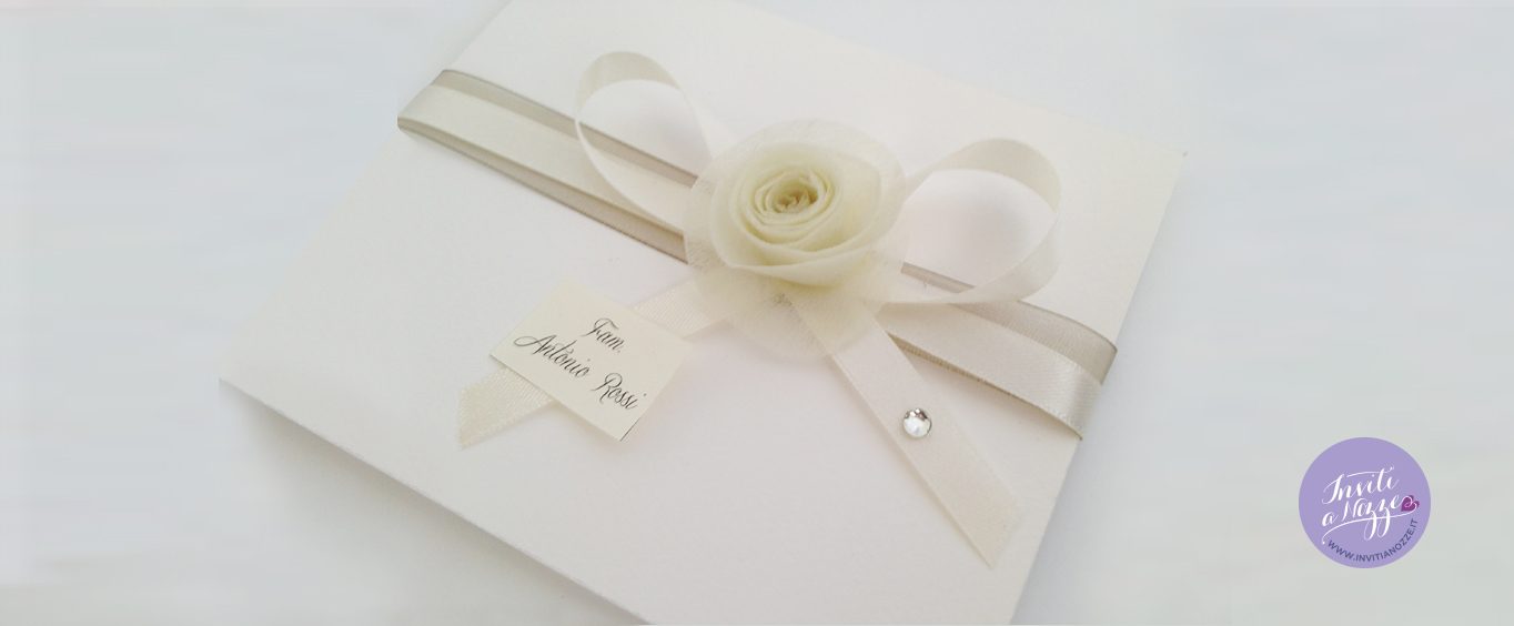 partecipazione di matrimonio avorio