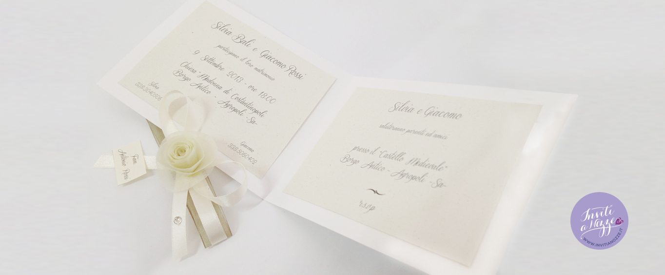 partecipazione di matrimonio avorio
