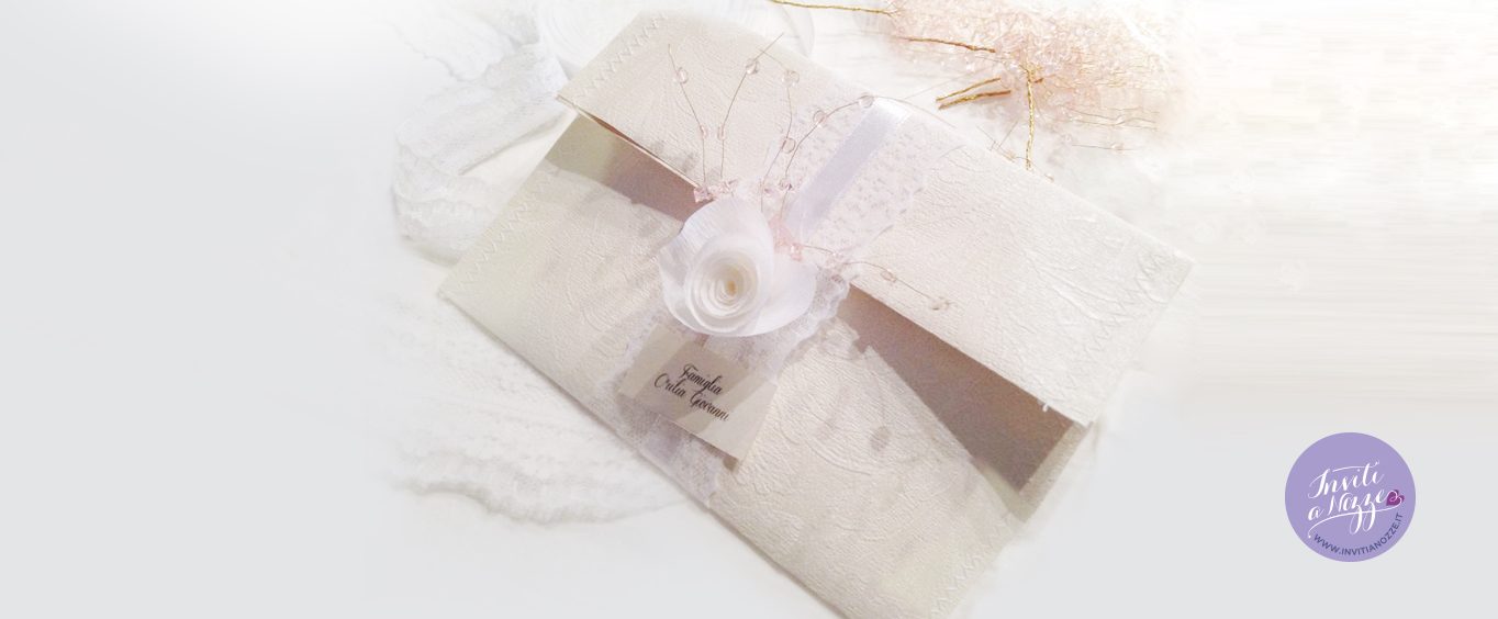 partecipazione matrimonio total white