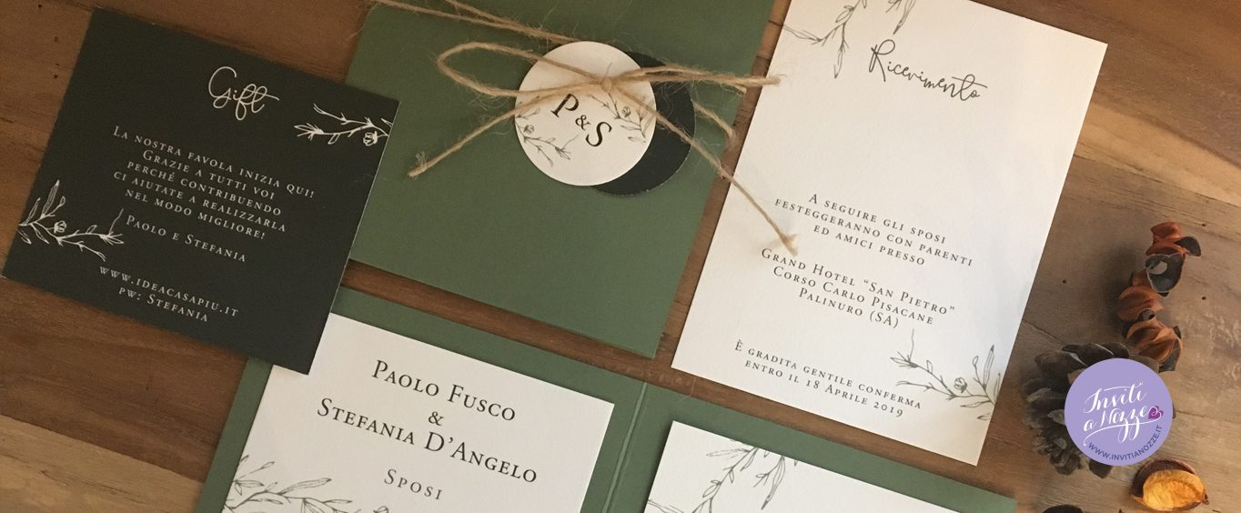 Partecipazione matrimonio hand drawn