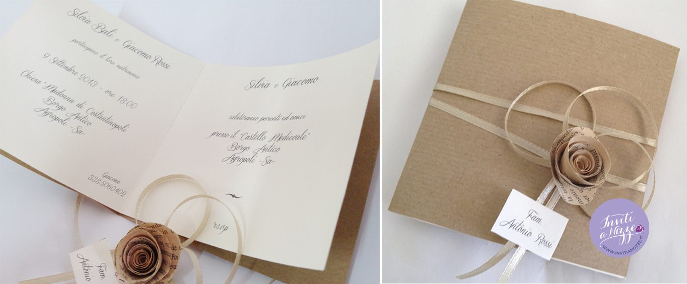 partecipazione vintage rustic