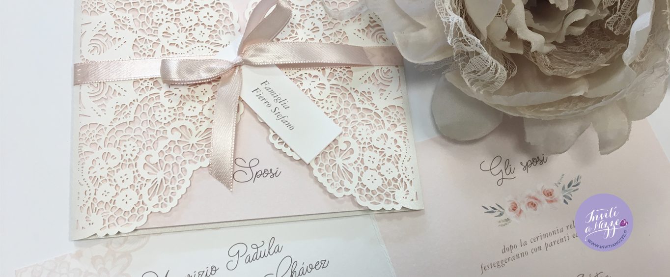 partecipazione matrimonio laser cut cipria