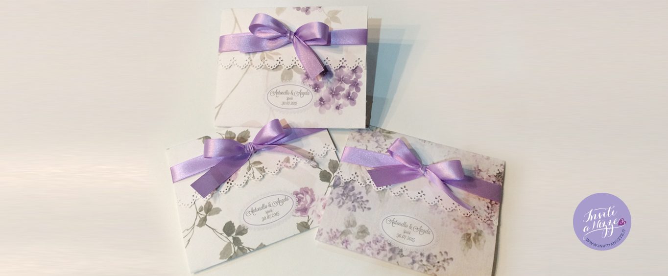 partecipazione matrimonio fiori lilla