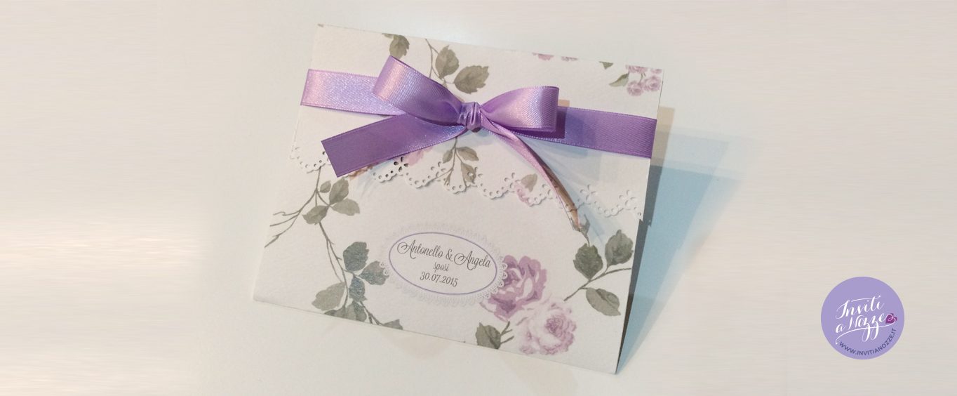 partecipazione matrimonio fiori lilla