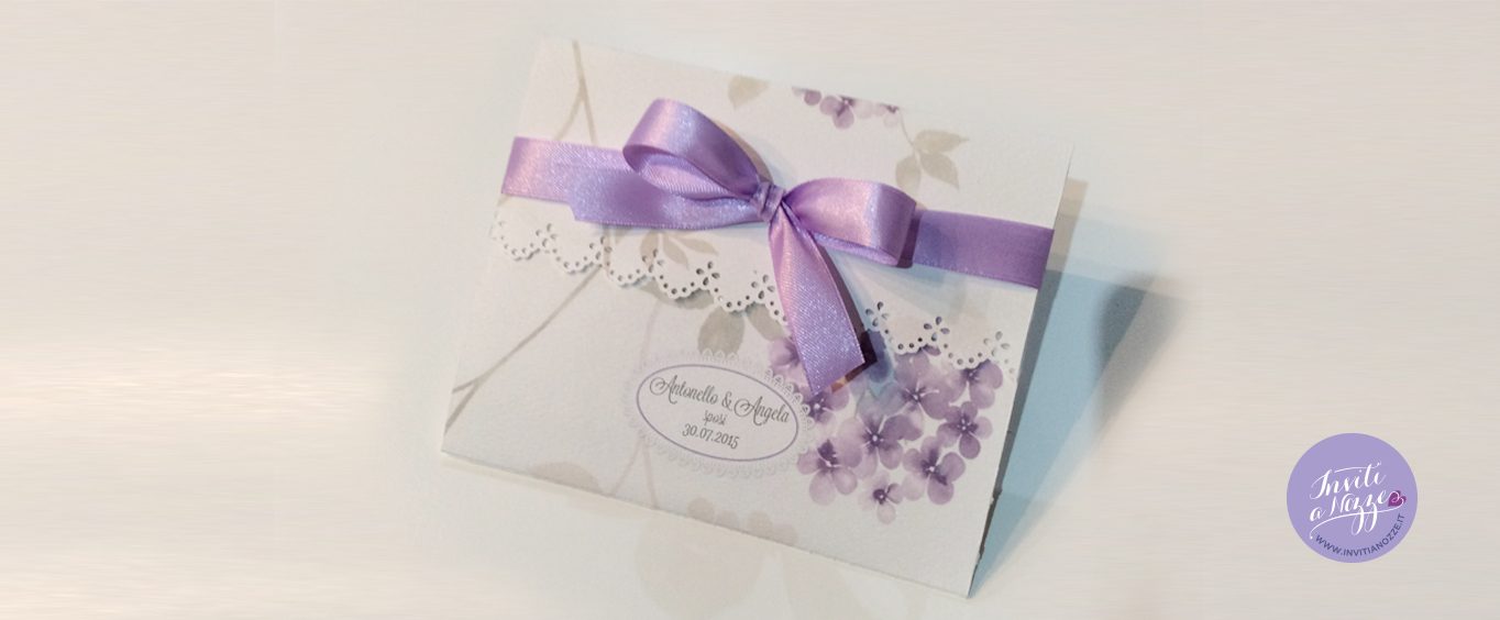 partecipazione matrimonio fiori lilla
