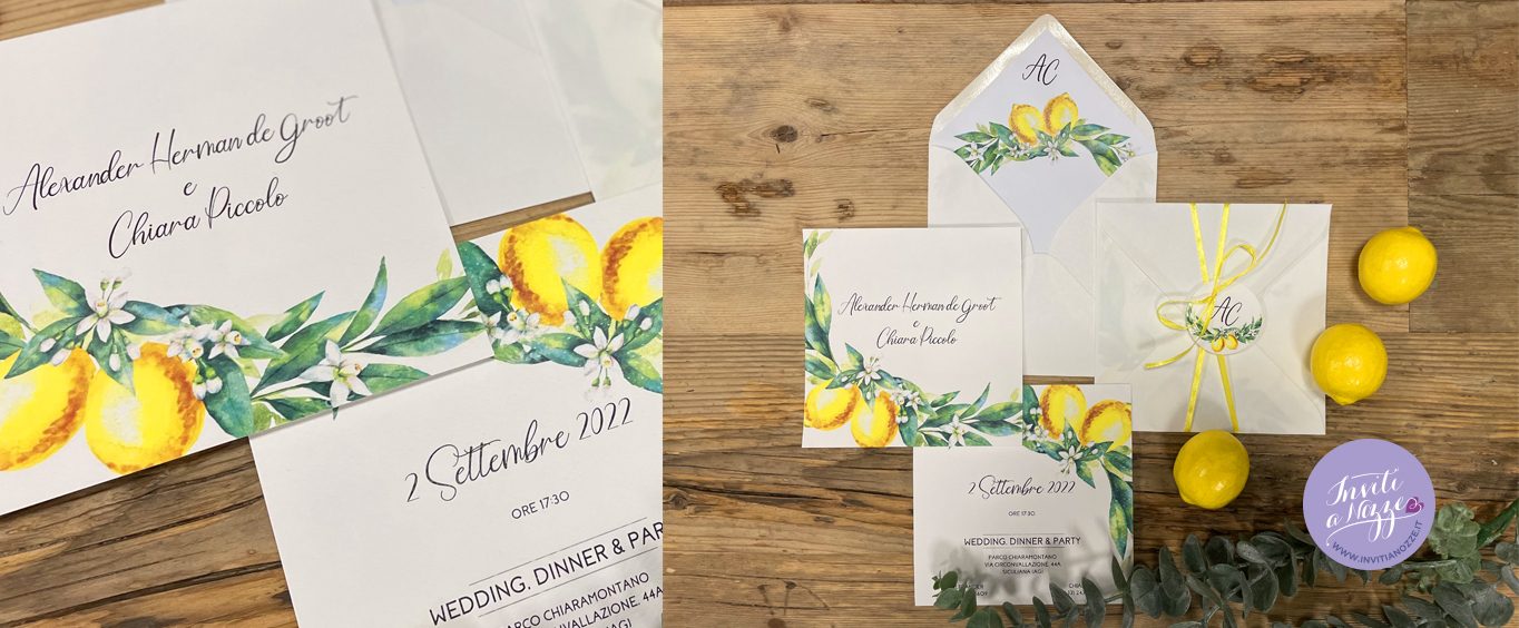 Partecipazione matrimonio limoni