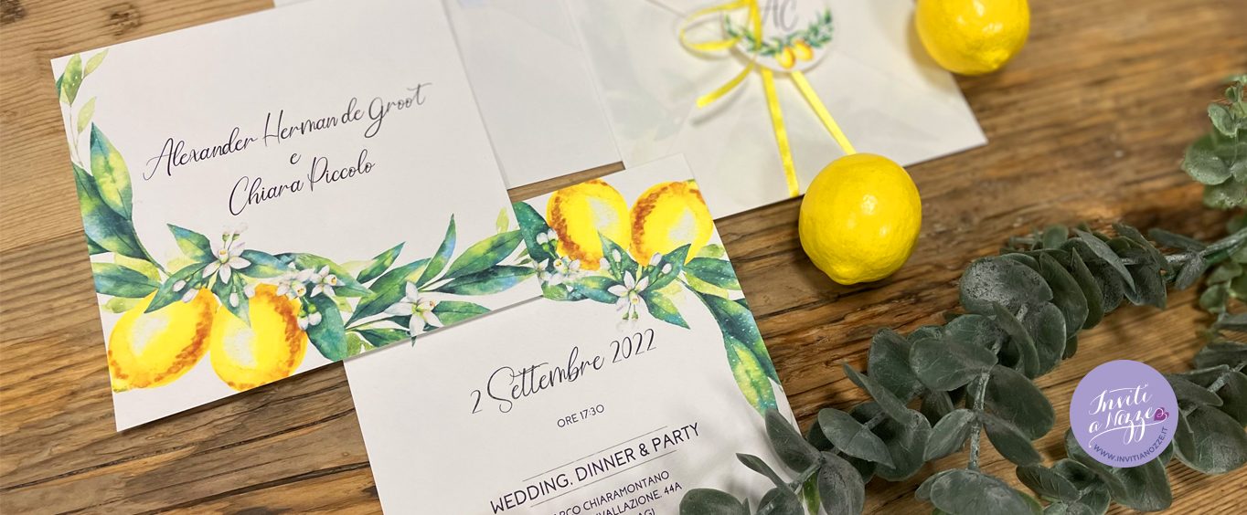 Partecipazione matrimonio limoni
