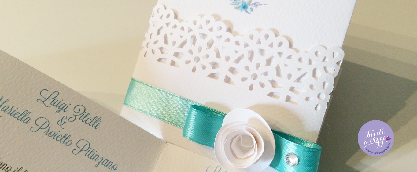 Partecipazione pochette traforata tiffany