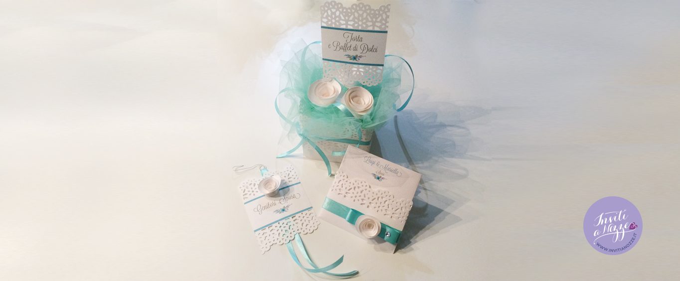 Partecipazione pochette traforata tiffany