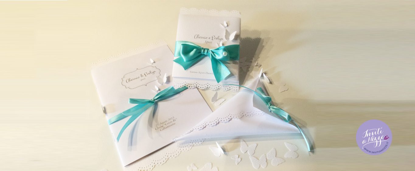 partecipazione matrimonio tiffany farfalle