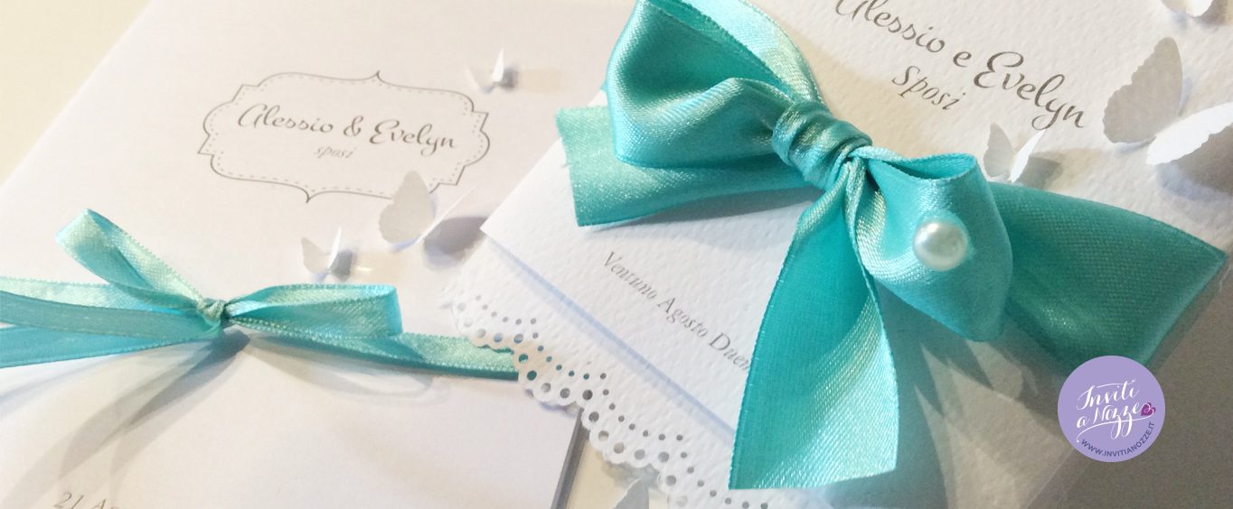 partecipazione matrimonio tiffany farfalle