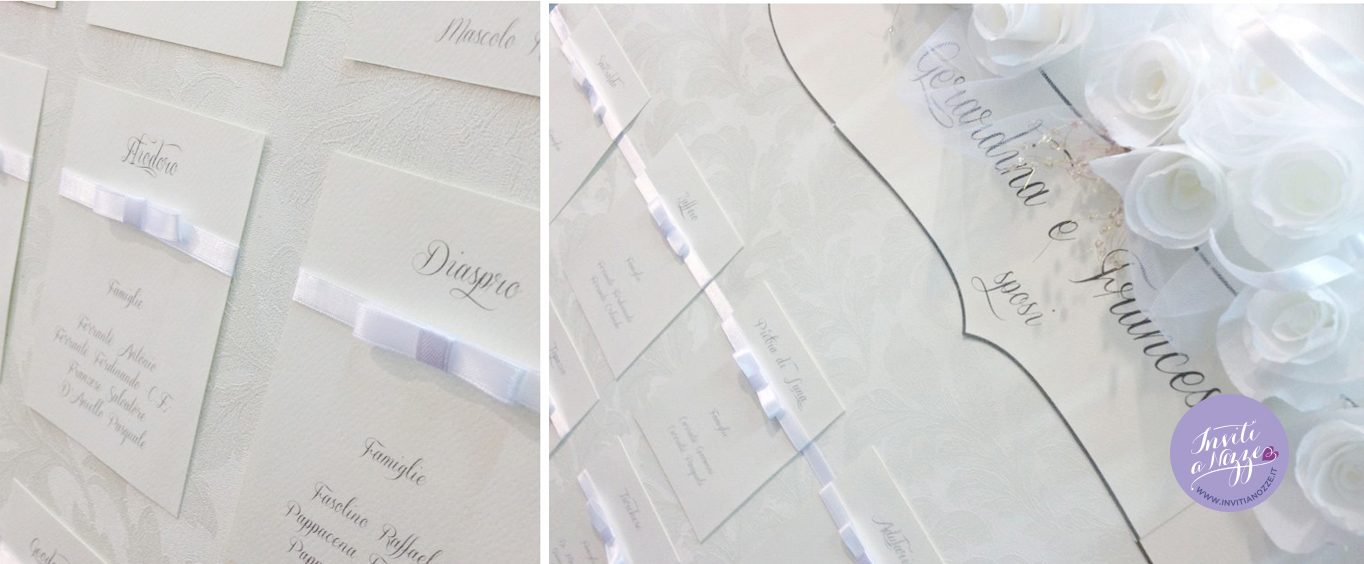 partecipazione matrimonio total white